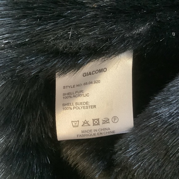 Giacomo Jacket Women’s Size Large Snaps Pockets Faux Suede Faux Fur Black - Picture 8 of 16